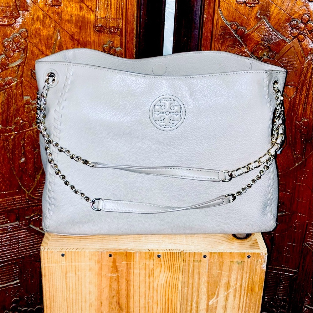 Tory Burch Marion Chain Slouchy Leather Tote